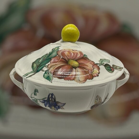 Villeroy & Boch Bouquet Covered Serving Bowl Vintage Serve Ware Bakeware 8 Inch - Picture 5 of 16